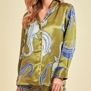 Noiri charlotte silk pajama set, Top size S, Bottom size M, NWOT